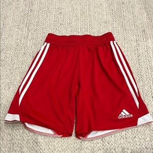 Adidas Red and White Sports Shorts